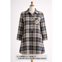 生地：コットンチェック リバーシブル（ベージュ）