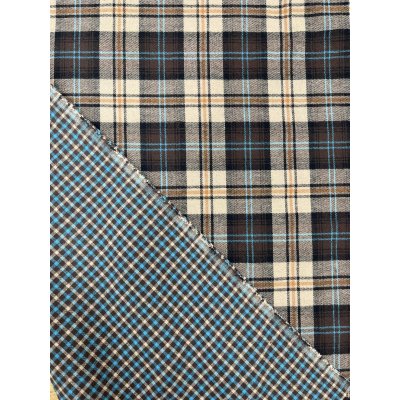 画像2: 生地：コットンチェック リバーシブル（ベージュ）