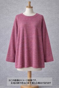 生地：綿ポリエステル 霜降りテレコニット（杢ピンク）