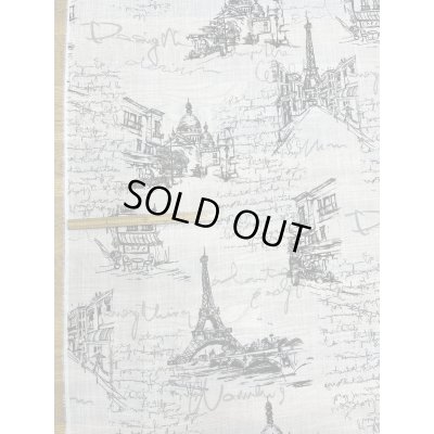 画像2: 生地：ポリエステル100％ パリ風景柄プリント（白×黒）