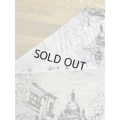 画像4: 生地：ポリエステル100％ パリ風景柄プリント（白×黒）
