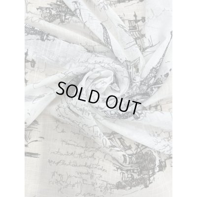 画像6: 生地：ポリエステル100％ パリ風景柄プリント（白×黒）
