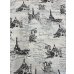 画像7: 生地：ポリエステル100％ パリ風景柄プリント（白×黒） (7)