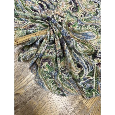 画像5: 生地：ポリエステル100％ ペイズリー柄プリント（グリーン系）