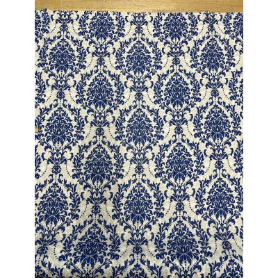 画像4: 生地：ポリエステル100％ ダマスク柄プリント（ベージュ×ブルー）