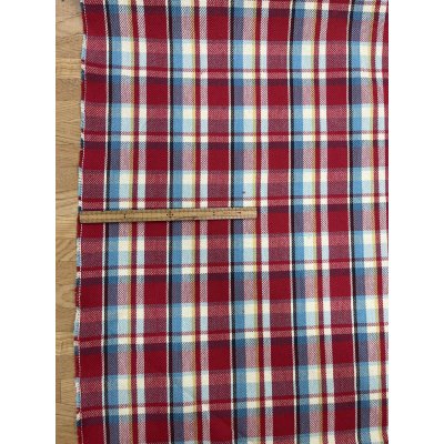画像2: 生地：綿100%ヘビーツイルチェック柄（レッド×ブルー）