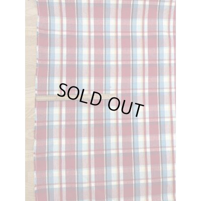 画像2: 生地：綿100%ヘビーツイルチェック柄（レッド×ブルー）