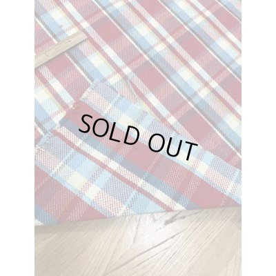 画像4: 生地：綿100%ヘビーツイルチェック柄（レッド×ブルー）