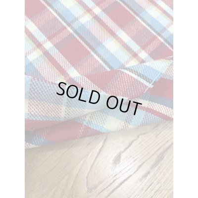 画像5: 生地：綿100%ヘビーツイルチェック柄（レッド×ブルー）
