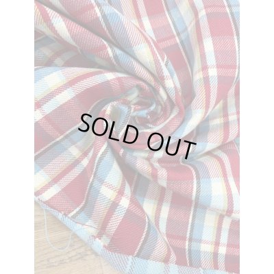 画像7: 生地：綿100%ヘビーツイルチェック柄（レッド×ブルー）