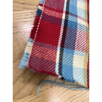 画像8: 生地：綿100%ヘビーツイルチェック柄（レッド×ブルー）