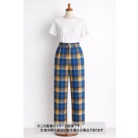 生地：綿100%ヘビーツイルチェック柄（ブルー×イエロー）