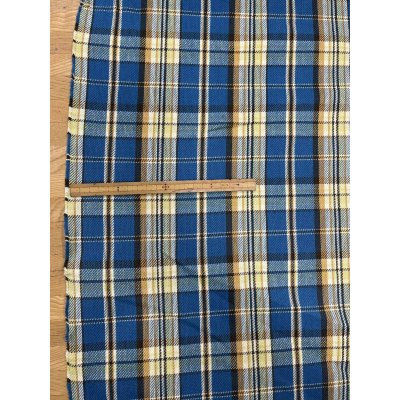 画像2: 生地：綿100%ヘビーツイルチェック柄（ブルー×イエロー）