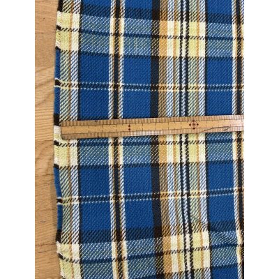 画像3: 生地：綿100%ヘビーツイルチェック柄（ブルー×イエロー）