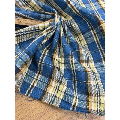 画像6: 生地：綿100%ヘビーツイルチェック柄（ブルー×イエロー）