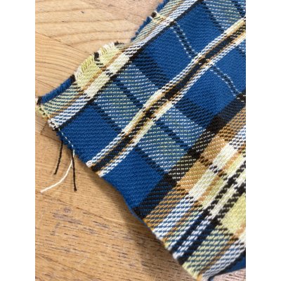 画像8: 生地：綿100%ヘビーツイルチェック柄（ブルー×イエロー）
