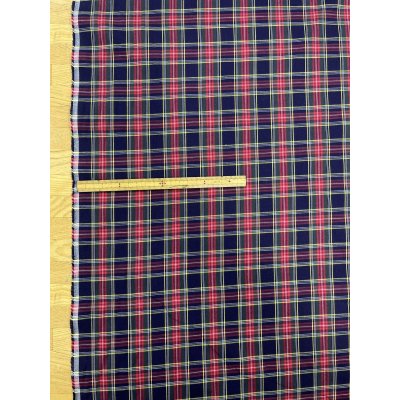画像2: 生地：綿100％ タータンチェック（ネイビー×レッド）