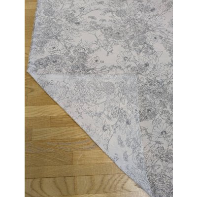 画像4: 生地：ジーナ糸ポリエステルデシン花柄（白／グレー）