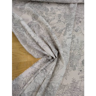 画像5: 生地：ジーナ糸ポリエステルデシン花柄（白／グレー）
