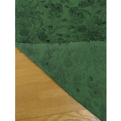 画像4: 生地：ジーナ糸ポリエステルデシン花柄（緑／黒）