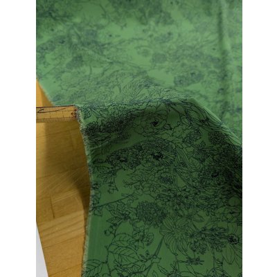 画像5: 生地：ジーナ糸ポリエステルデシン花柄（緑／黒）