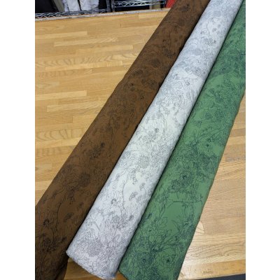 画像8: 生地：ジーナ糸ポリエステルデシン花柄（緑／黒）