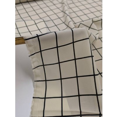 画像5: 生地：ポリエステルデシン／格子プリント（ベージュ×黒）