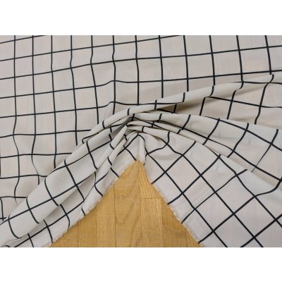 画像6: 生地：ポリエステルデシン／格子プリント（ベージュ×黒）