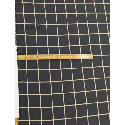 画像2: 生地：ポリエステルデシン／格子プリント（黒×ベージュ）