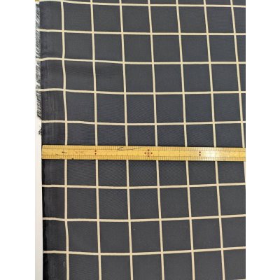 画像3: 生地：ポリエステルデシン／格子プリント（黒×ベージュ）