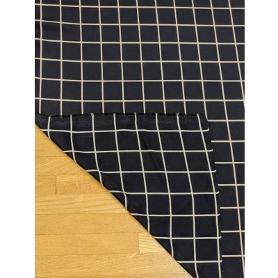 画像4: 生地：ポリエステルデシン／格子プリント（黒×ベージュ）