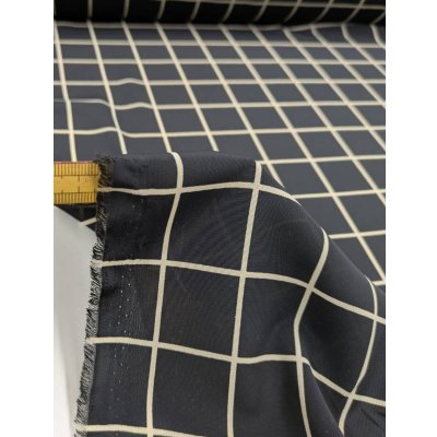 画像6: 生地：ポリエステルデシン／格子プリント（黒×ベージュ）
