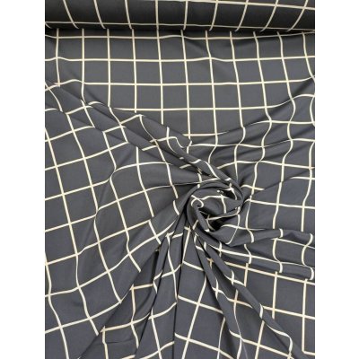 画像7: 生地：ポリエステルデシン／格子プリント（黒×ベージュ）