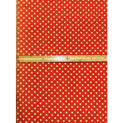 画像3: 生地：ポリエステルデシン／ドットプリント（レッド×ホワイト）