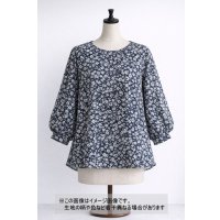 生地：80ローン ミラクルウェーブ プリント（ネイビー×ホワイト）