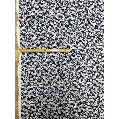 画像2: 生地：80ローン ミラクルウェーブ プリント（ネイビー×ホワイト）