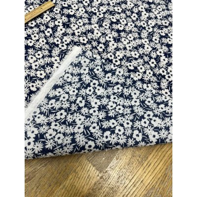 画像4: 生地：80ローン ミラクルウェーブ プリント（ネイビー×ホワイト）