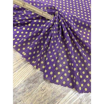 画像5: 生地：ポリエステル 水玉プリントチュール（パープル×イエロー）