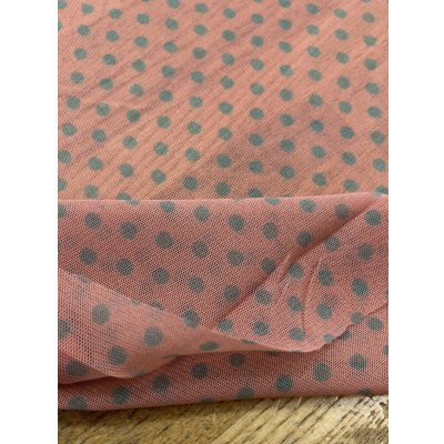 画像5: 生地：ポリエステル 水玉プリントチュール（ピンク×水色）