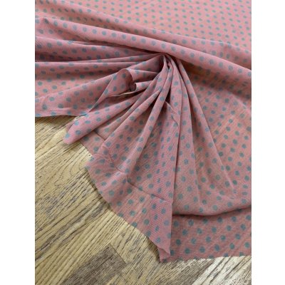 画像6: 生地：ポリエステル 水玉プリントチュール（ピンク×水色）
