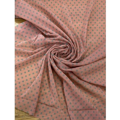 画像7: 生地：ポリエステル 水玉プリントチュール（ピンク×水色）