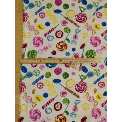 画像2: 生地：ポリエステル100％ キャンディ柄プリント（白）