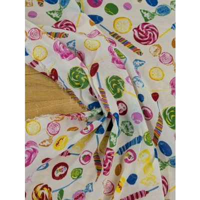 画像6: 生地：ポリエステル100％ キャンディ柄プリント（白）