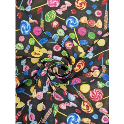 画像6: 生地：ポリエステル100％ キャンディ柄プリント（黒）