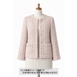 生地：コットンポリ ファンシーツイード／ざっくり編み（薄ピンク）