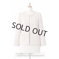 生地：コットンポリ ファンシーツイード／ざっくり編み（薄ピンク）