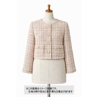 生地：コットンポリ ファンシーツイード（ベージュピンク）