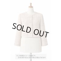 生地：コットンポリ ファンシーツイード（ベージュピンク）