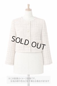 生地：コットンポリ ファンシーツイード（ベージュピンク）