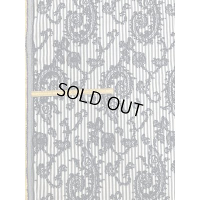 画像2: 生地：綿ポリエステル混 ストライプ刺繍カットジャガード（グレー）